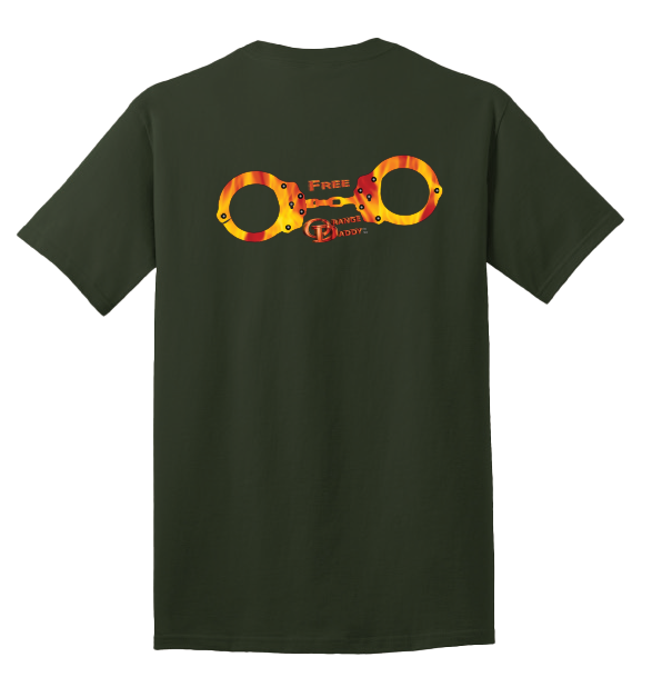 Military Green Free Orange Daddy t-shirt, back