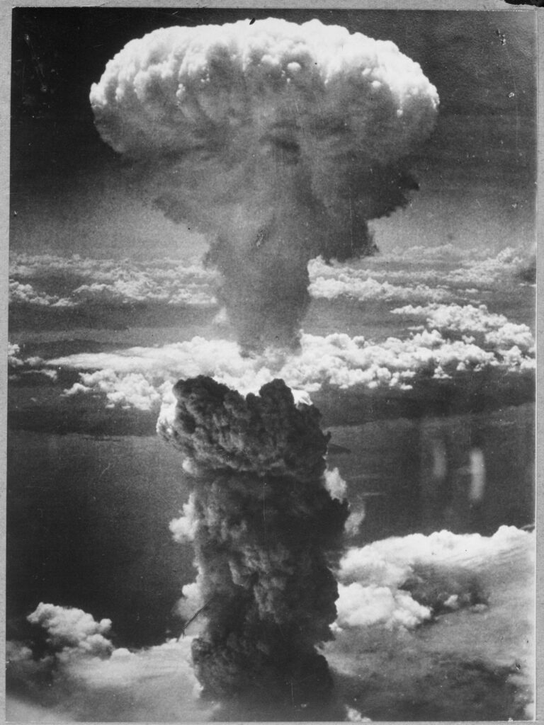 Atomic bomb explosion on Nagasaki on Aug. 9, 1945